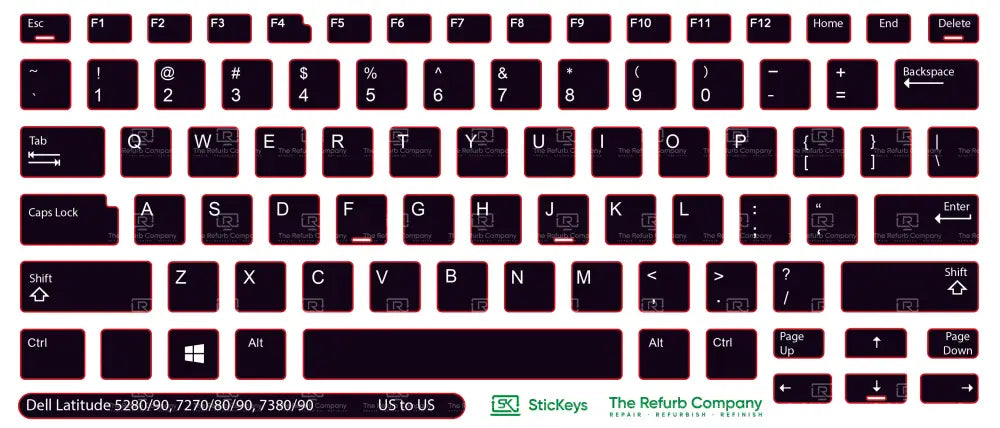 SticKeys® for Dell Latitude 5280, 5290, 7270, 7280, 7290, 7380, 7390