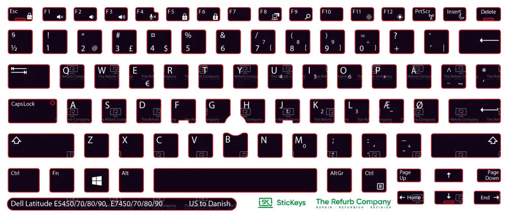 SticKeys® for Dell Latitude E5450, E5470, E5480, E5490, E7450, E7470, E7480, E7490