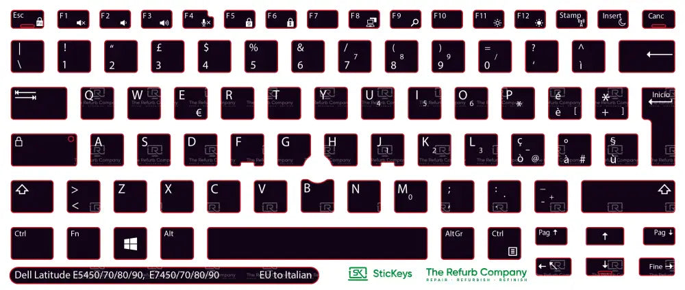 SticKeys® for Dell Latitude E5450, E5470, E5480, E5490, E7450, E7470, E7480, E7490