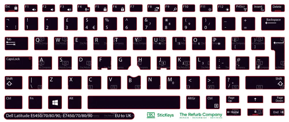 SticKeys® for Dell Latitude E5450, E5470, E5480, E5490, E7450, E7470, E7480, E7490