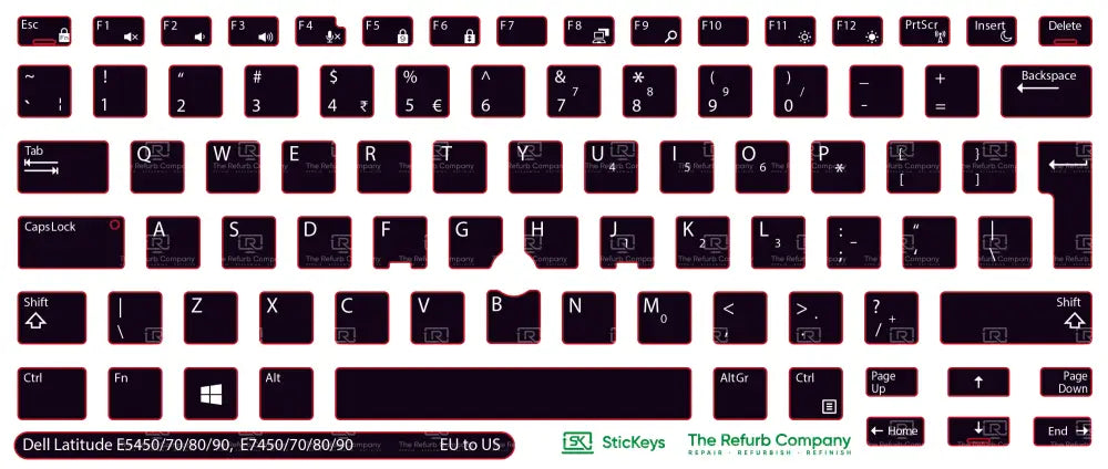 SticKeys® for Dell Latitude E5450, E5470, E5480, E5490, E7450, E7470, E7480, E7490