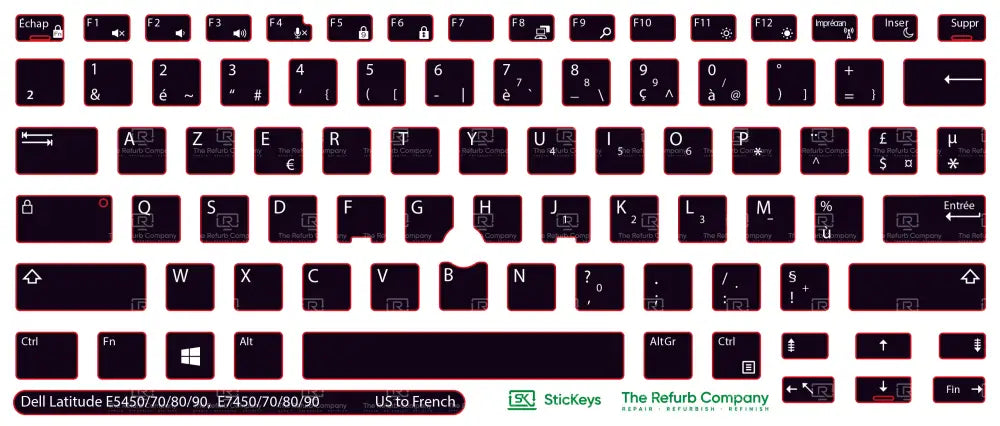 SticKeys® for Dell Latitude E5450, E5470, E5480, E5490, E7450, E7470, E7480, E7490