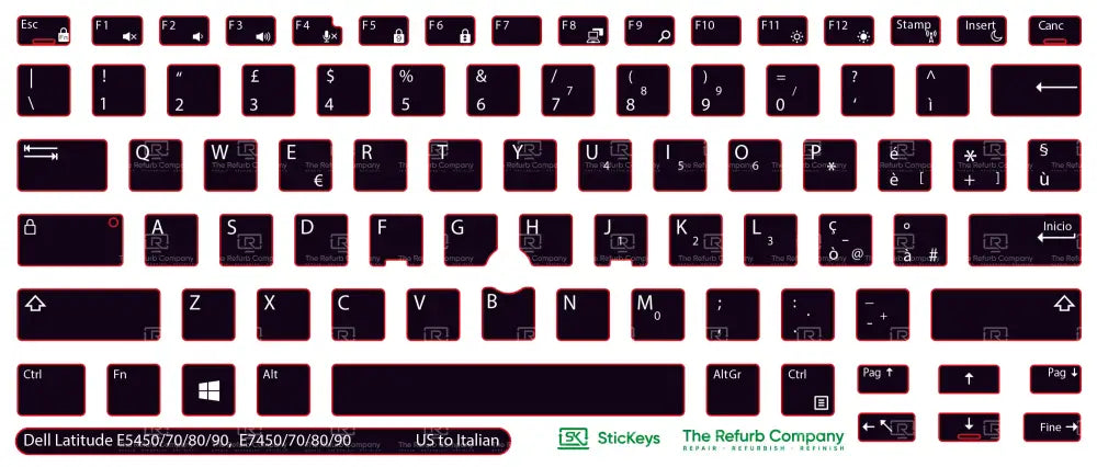 SticKeys® for Dell Latitude E5450, E5470, E5480, E5490, E7450, E7470, E7480, E7490