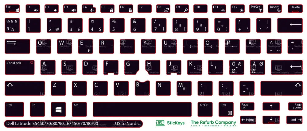 SticKeys® for Dell Latitude E5450, E5470, E5480, E5490, E7450, E7470, E7480, E7490