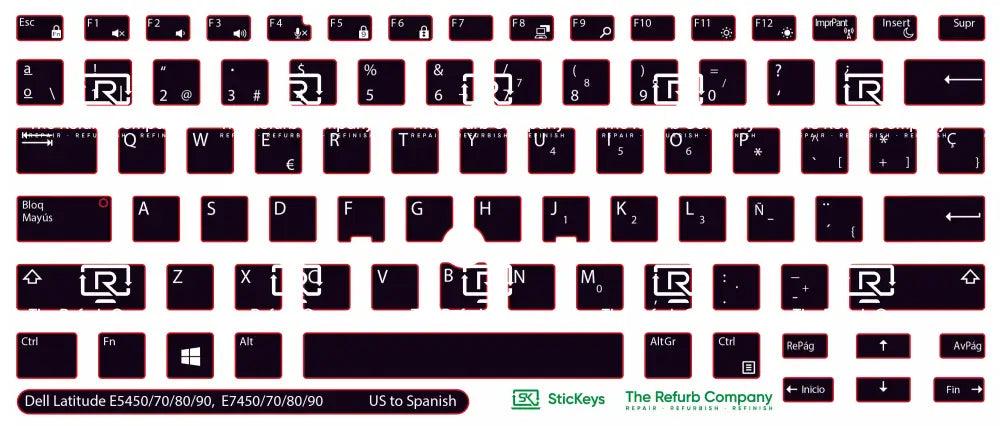 SticKeys® for Dell Latitude E5450, E5470, E5480, E5490, E7450, E7470, E7480, E7490