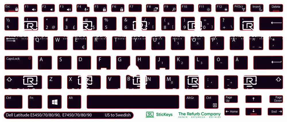 SticKeys® for Dell Latitude E5450, E5470, E5480, E5490, E7450, E7470, E7480, E7490