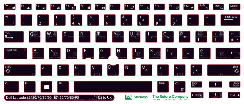 SticKeys® for Dell Latitude E5450, E5470, E5480, E5490, E7450, E7470, E7480, E7490