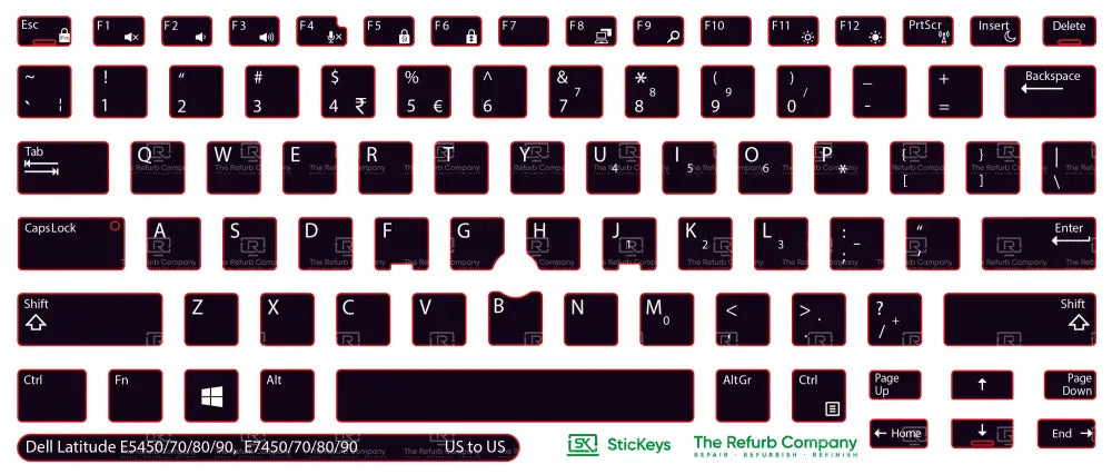 SticKeys® for Dell Latitude E5450, E5470, E5480, E5490, E7450, E7470, E7480, E7490