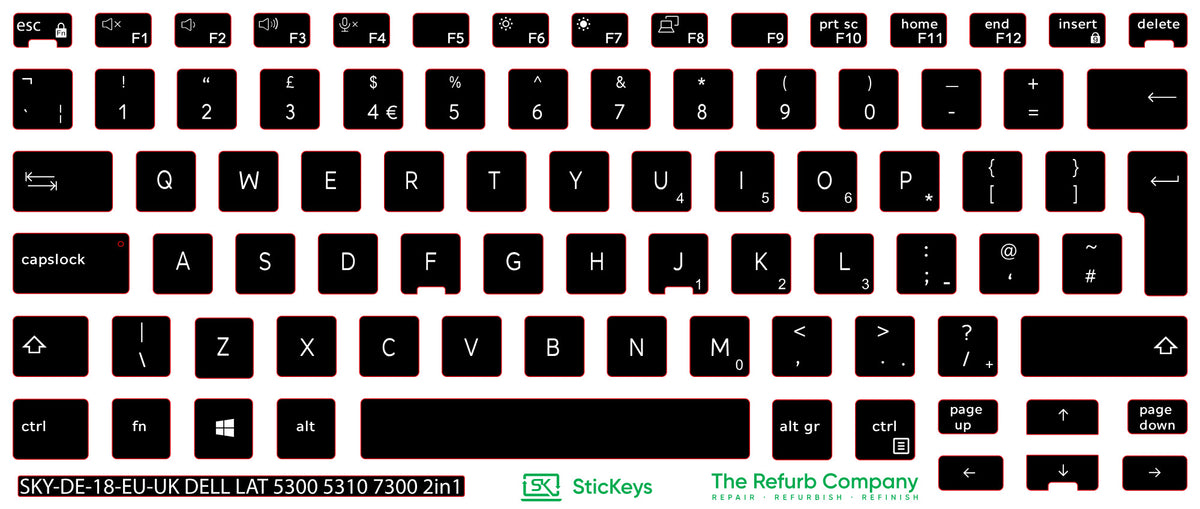 SticKeys for Dell Latitude 5300, 5310, 7300 2in1
