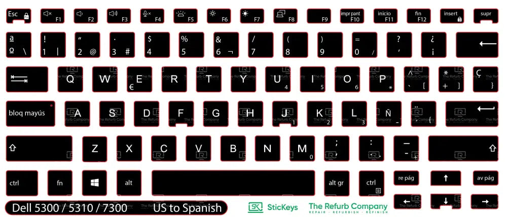 SticKeys® for Dell Latitude 5300, 5310, 7300 2in1