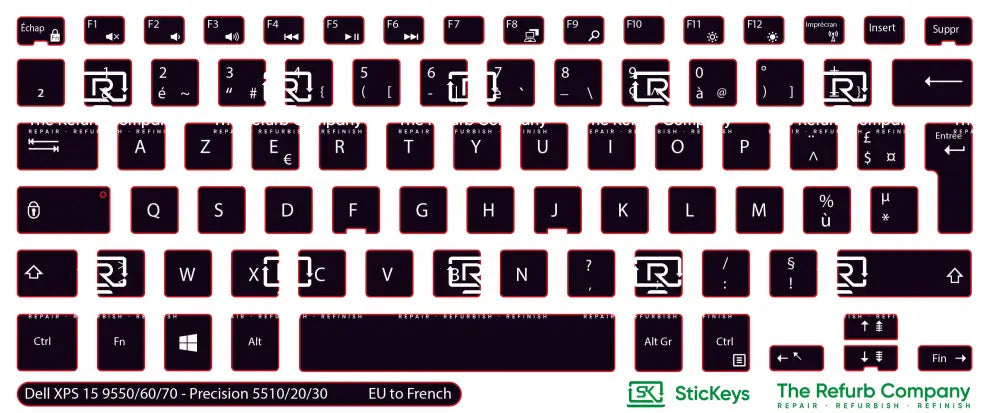 SticKeys® for Dell XPS 15 9550, 15 9560, 15 9570 - Dell Precision 5510, 5520, 5530