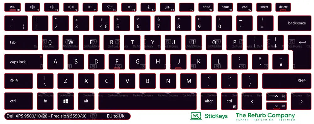 SticKeys® for Dell XPS 9500, 9510, 9520 / Dell Precision 5550, 5560