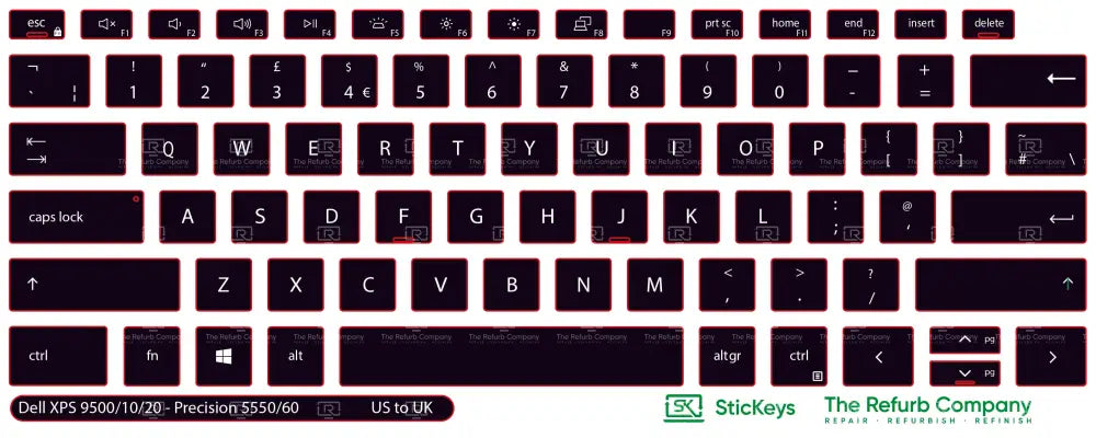 SticKeys® for Dell XPS 9500, 9510, 9520 / Dell Precision 5550, 5560