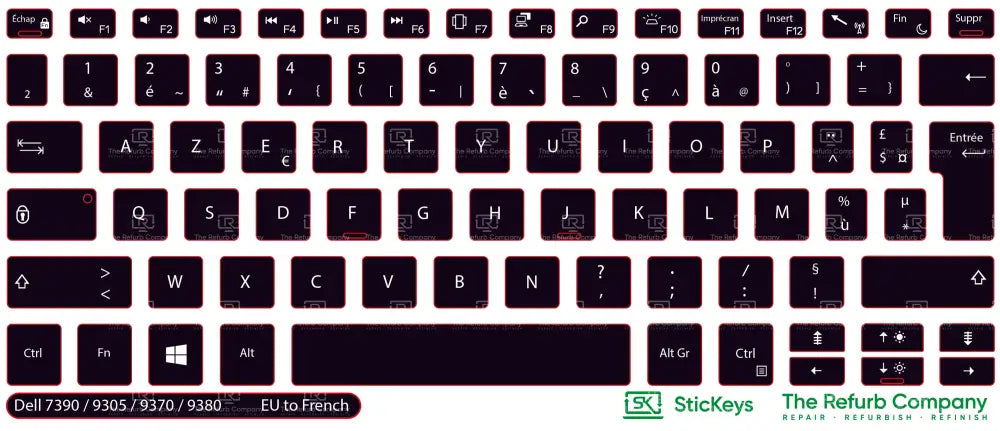 SticKeys® for Dell XPS 7390, 9305, 9370, 9380