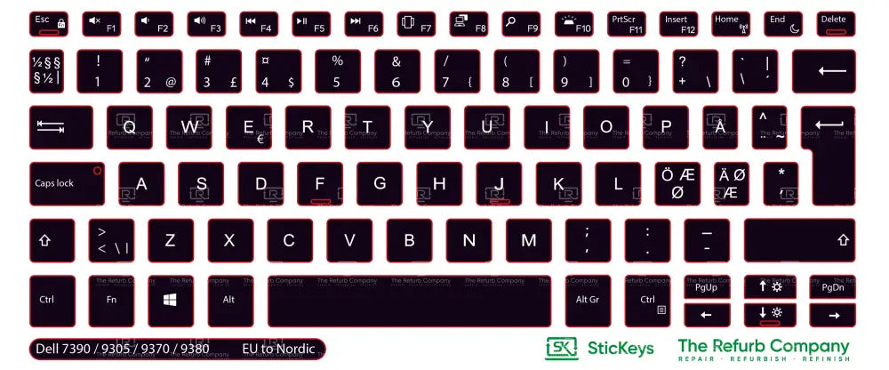 SticKeys® for Dell XPS 7390, 9305, 9370, 9380