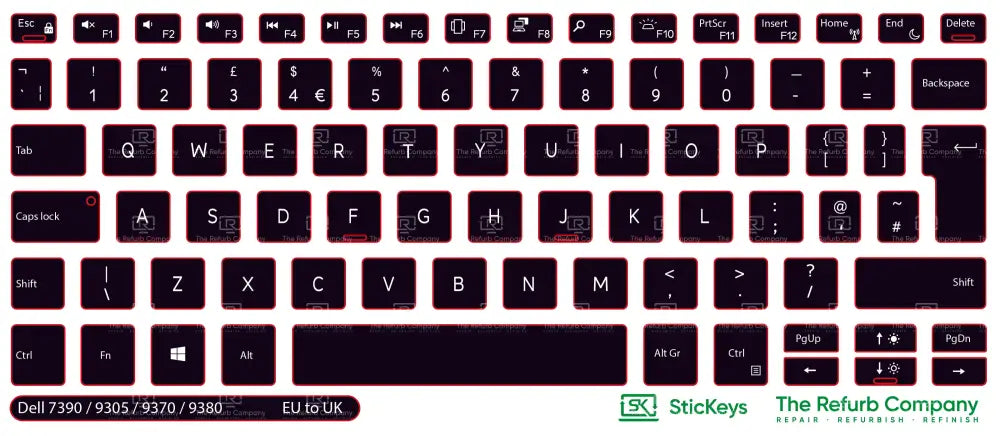 SticKeys® for Dell XPS 7390, 9305, 9370, 9380