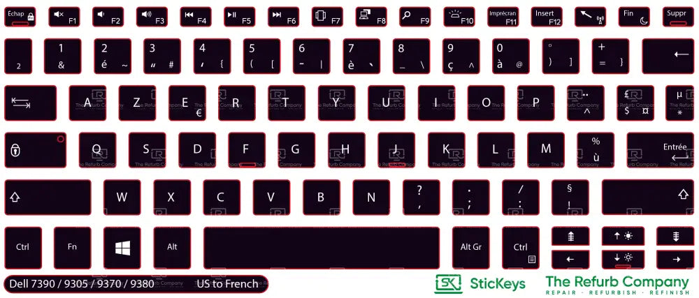 SticKeys® for Dell XPS 7390, 9305, 9370, 9380