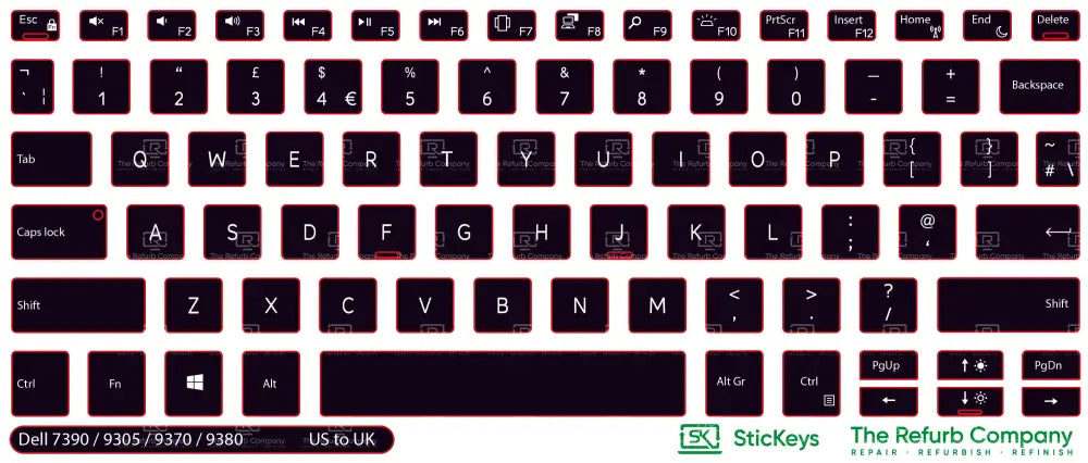 SticKeys® for Dell XPS 7390, 9305, 9370, 9380