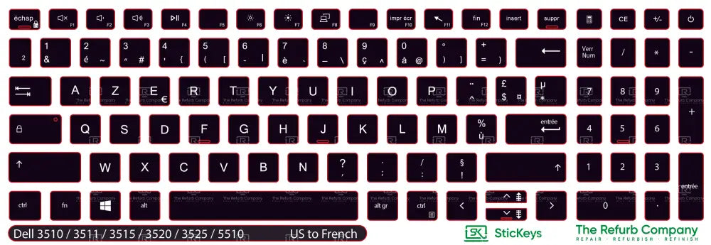 SticKeys® for Dell Inspiron 3511, 3515, 5510 / Dell Latitude 3520
