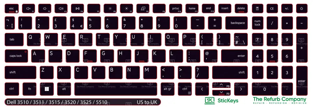 SticKeys® for Dell Inspiron 3511, 3515, 5510 / Dell Latitude 3520