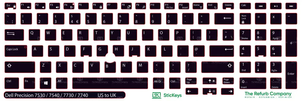 SticKeys® for Dell Precision 7530, 7540, 7730, 7740