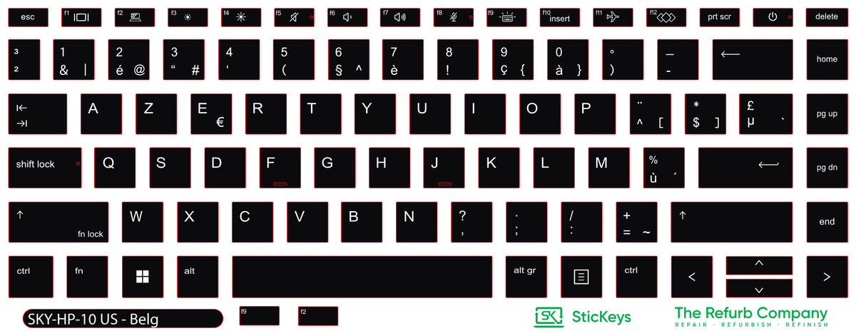 SticKeys for HP EliteBook 640 645 G9, G10 / ProBook 440 G8, G9, G10 / ProBook 445 G8, G9, G10