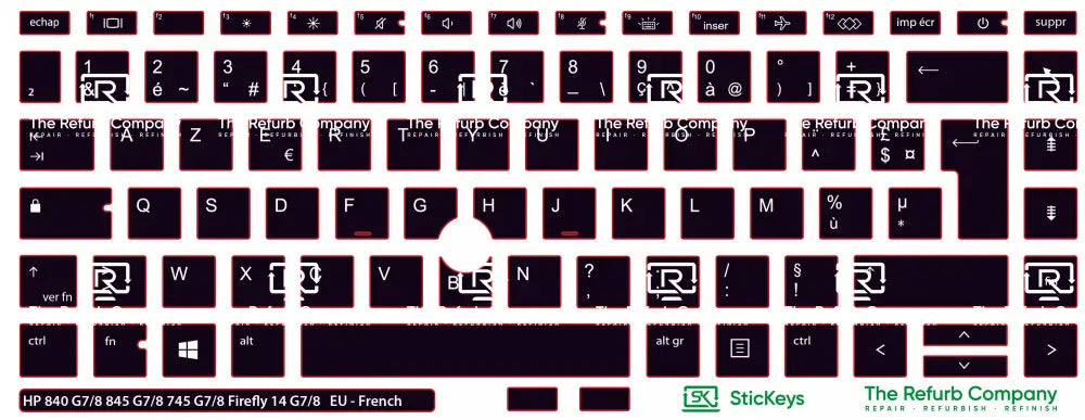 SticKeys® for HP Elitebook 745 G7,745 G8, 840 G7, 840 G8, 845 G7 - HP Firefly 14 G7