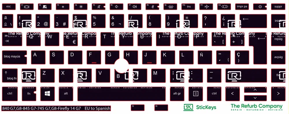 SticKeys® for HP Elitebook 745 G7,745 G8, 840 G7, 840 G8, 845 G7 - HP Firefly 14 G7