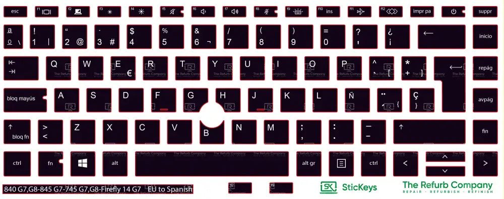 SticKeys® for HP Elitebook 745 G7,745 G8, 840 G7, 840 G8, 845 G7 - HP Firefly 14 G7