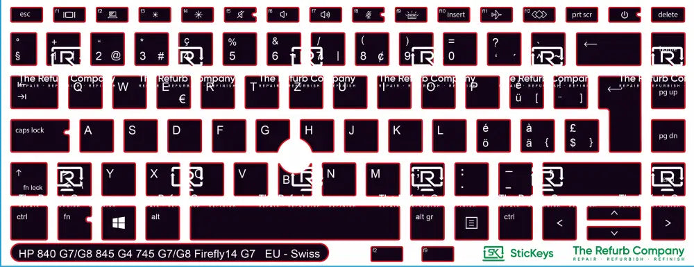 SticKeys® for HP Elitebook 745 G7,745 G8, 840 G7, 840 G8, 845 G7 - HP Firefly 14 G7