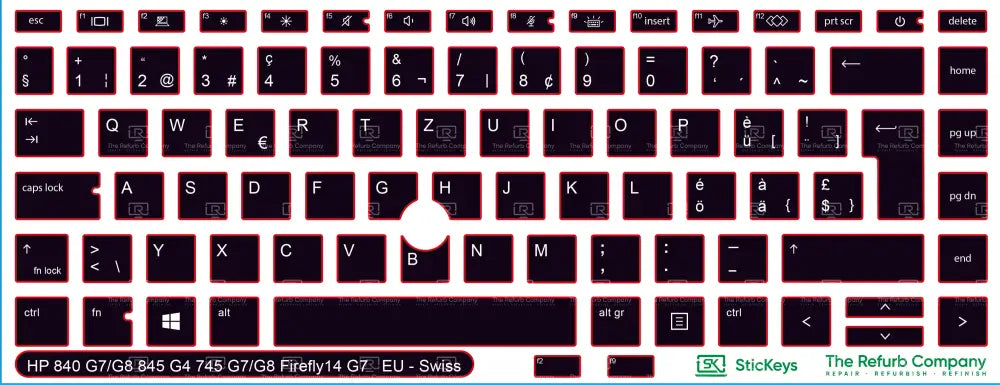 SticKeys® for HP Elitebook 745 G7,745 G8, 840 G7, 840 G8, 845 G7 - HP Firefly 14 G7