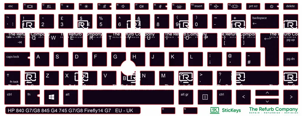 SticKeys® for HP Elitebook 745 G7,745 G8, 840 G7, 840 G8, 845 G7 - HP Firefly 14 G7