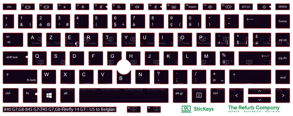SticKeys® for HP Elitebook 745 G7,745 G8, 840 G7, 840 G8, 845 G7 - HP Firefly 14 G7
