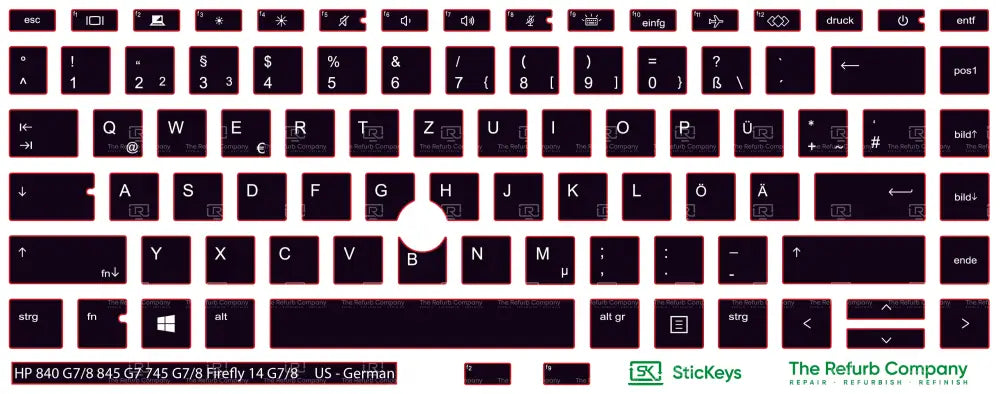 SticKeys® for HP Elitebook 745 G7,745 G8, 840 G7, 840 G8, 845 G7 - HP Firefly 14 G7
