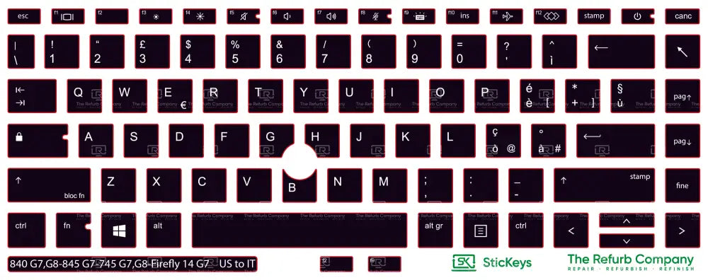 SticKeys® for HP Elitebook 745 G7,745 G8, 840 G7, 840 G8, 845 G7 - HP Firefly 14 G7
