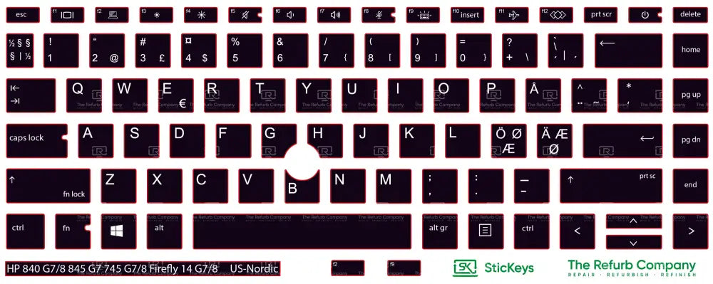 SticKeys® for HP Elitebook 745 G7,745 G8, 840 G7, 840 G8, 845 G7 - HP Firefly 14 G7