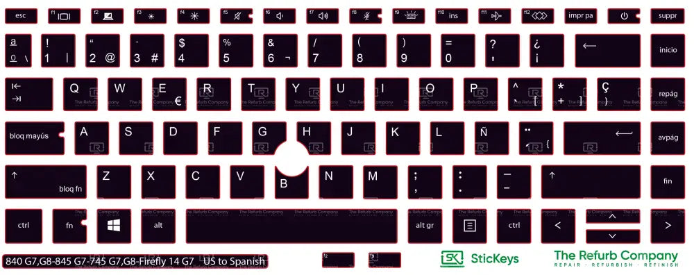 SticKeys® for HP Elitebook 745 G7,745 G8, 840 G7, 840 G8, 845 G7 - HP Firefly 14 G7