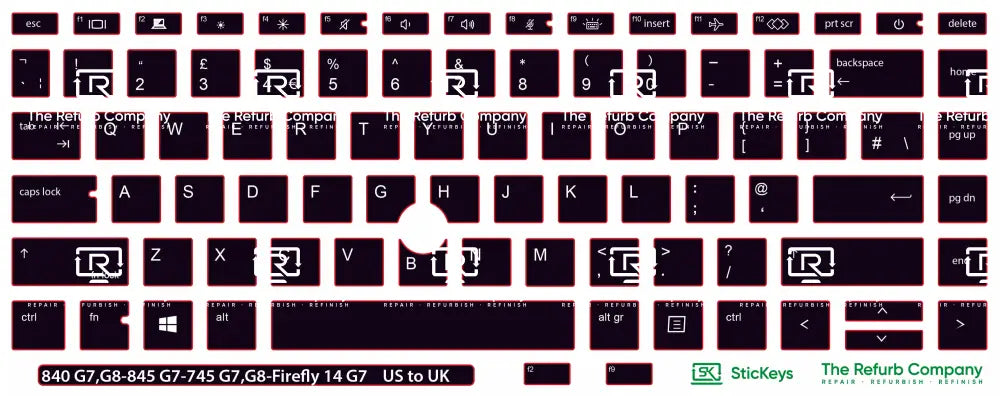 SticKeys® for HP Elitebook 745 G7,745 G8, 840 G7, 840 G8, 845 G7 - HP Firefly 14 G7