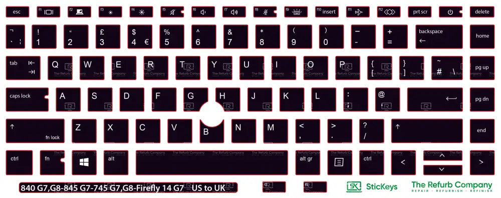 SticKeys® for HP Elitebook 745 G7,745 G8, 840 G7, 840 G8, 845 G7 - HP Firefly 14 G7