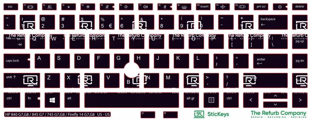SticKeys® for HP Elitebook 745 G7,745 G8, 840 G7, 840 G8, 845 G7 - HP Firefly 14 G7