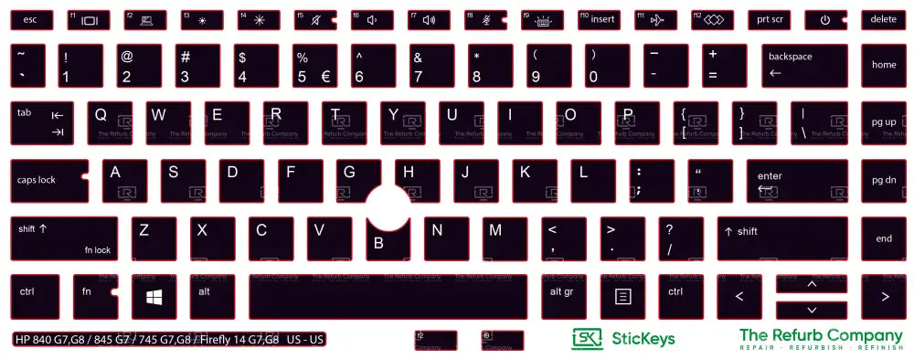 SticKeys® for HP Elitebook 745 G7,745 G8, 840 G7, 840 G8, 845 G7 - HP Firefly 14 G7