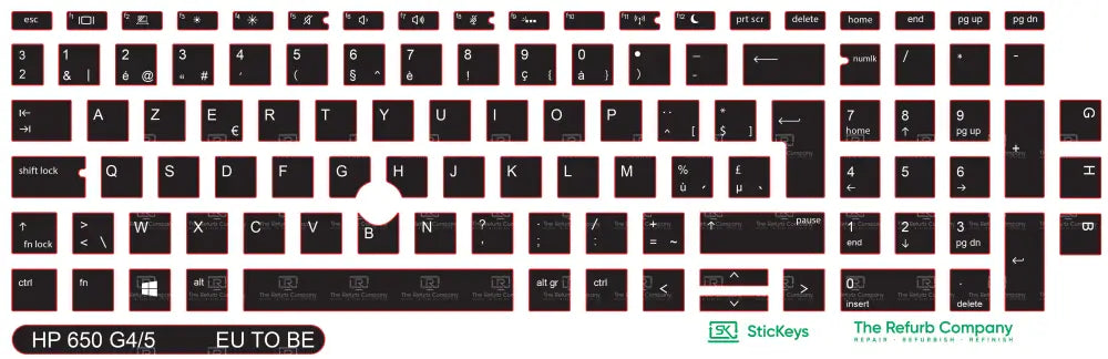 SticKeys® for HP Probook 450 G5 / 455 G5 / 470 G5 / 650 G4,G5 / 655 G4, G5