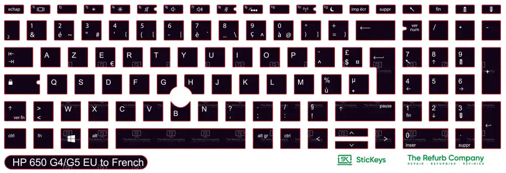 SticKeys® for HP Probook 450 G5 / 455 G5 / 470 G5 / 650 G4,G5 / 655 G4, G5