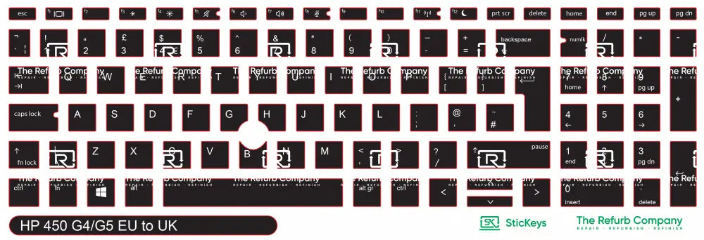 SticKeys® for HP Probook 450 G5 / 455 G5 / 470 G5 / 650 G4,G5 /  655 G4, G5