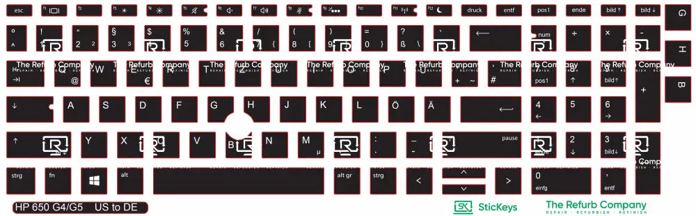 SticKeys® for HP Probook 450 G5 / 455 G5 / 470 G5 / 650 G4,G5 /  655 G4, G5