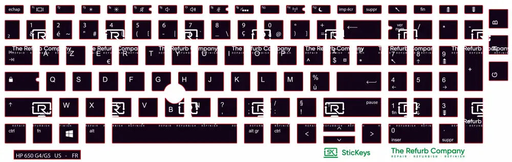 SticKeys® for HP Probook 450 G5 / 455 G5 / 470 G5 / 650 G4,G5 /  655 G4, G5
