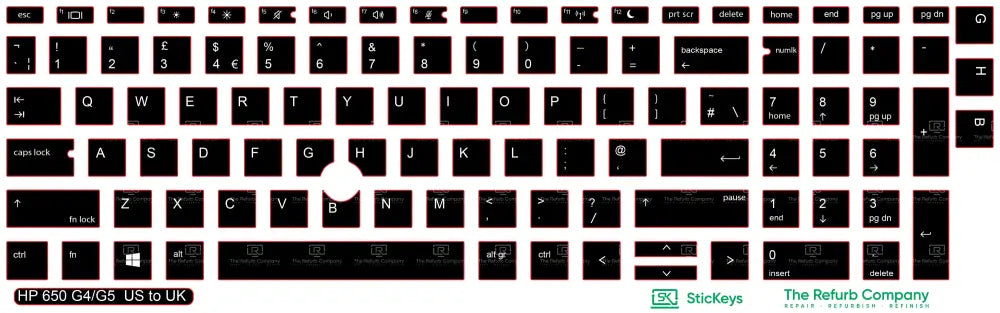 SticKeys® for HP Probook 450 G5 / 455 G5 / 470 G5 / 650 G4,G5 / 655 G4, G5