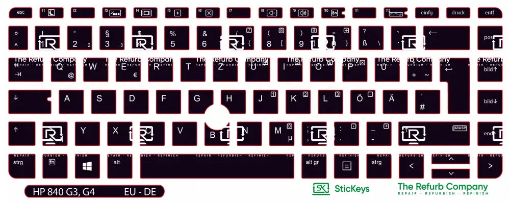 SticKeys® for HP Elitebook 840 G3, G4 / HP Probook 640 G2, G3