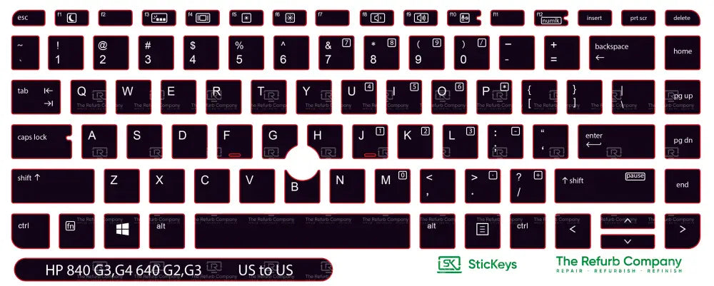 SticKeys® for HP Elitebook 840 G3, G4 / HP Probook 640 G2, G3