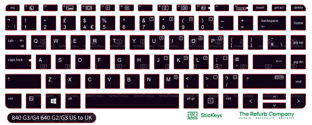 SticKeys® for HP Elitebook 840 G3, G4 / HP Probook 640 G2, G3